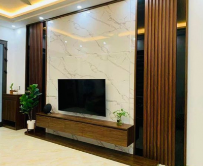 Vách tivi lam sóng kết hợp PVC TNG08
