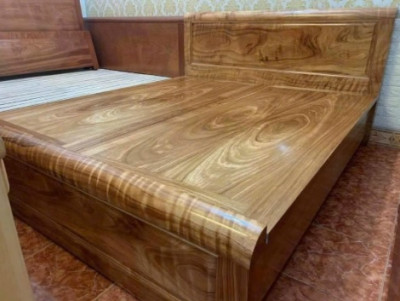 Giường ngủ gỗ tự nhiên hương xám 1m6 GGN16