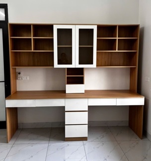 Bàn học đôi kèm giá sách BGKS38
