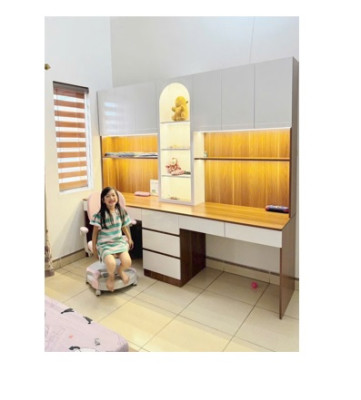 Bàn học bàn làm việc có giá sách BGKS39 - tặng kèm đèn led