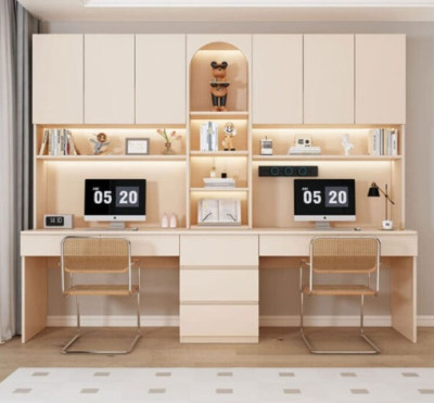 Bàn học bàn làm việc có giá sách BGKS39 - tặng kèm đèn led