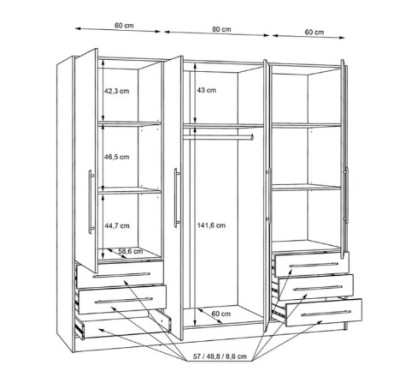 Tủ quần áo gỗ công nghiệp hiện đại TAG03