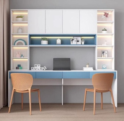 Bàn học đôi bàn làm việc có giá sách BGKS41