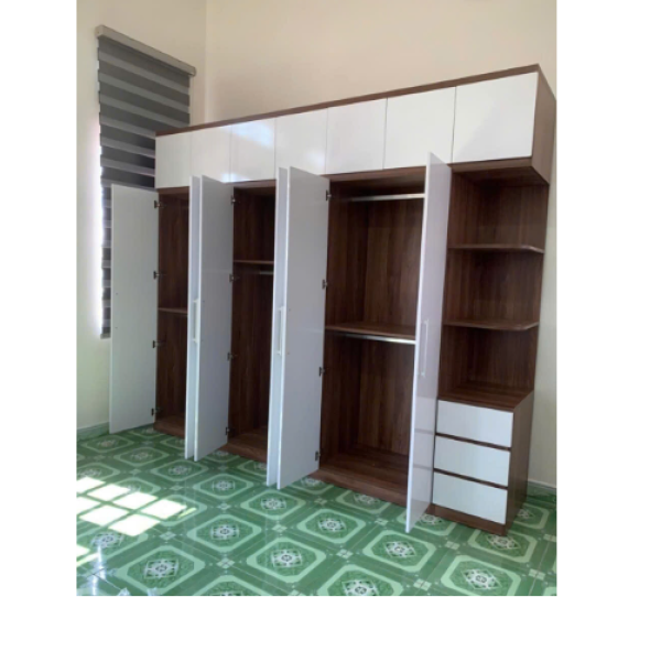 Tủ quần áo to nhiều ngăn gỗ công nghiệp MDF dài 2,4m TAG79