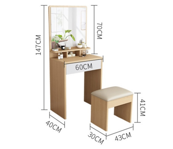 Bộ bàn phấn trang điểm nhỏ gọn hiện đại BPG21