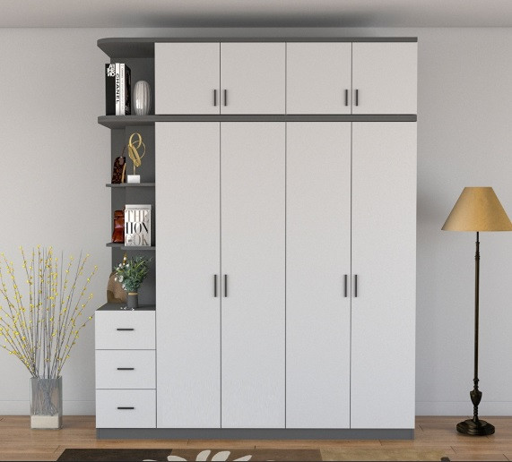 Tủ Quần Áo Gỗ Công Nghiệp Cánh Mở Chồng Tầng Hiện Đại cao 2.4m TAG75