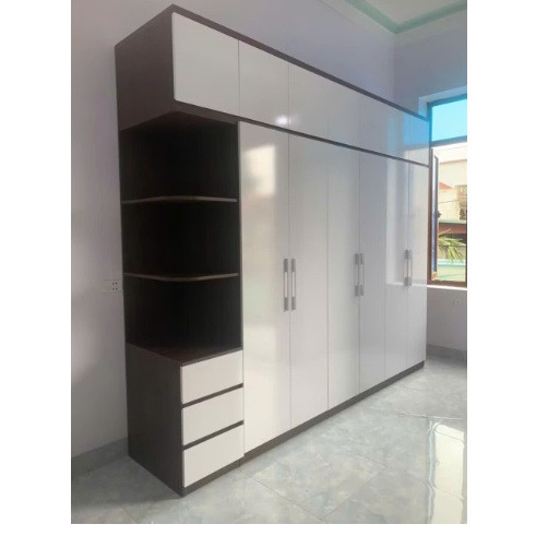 Tủ quần áo to nhiều ngăn gỗ công nghiệp MDF dài 2,4m TAG79